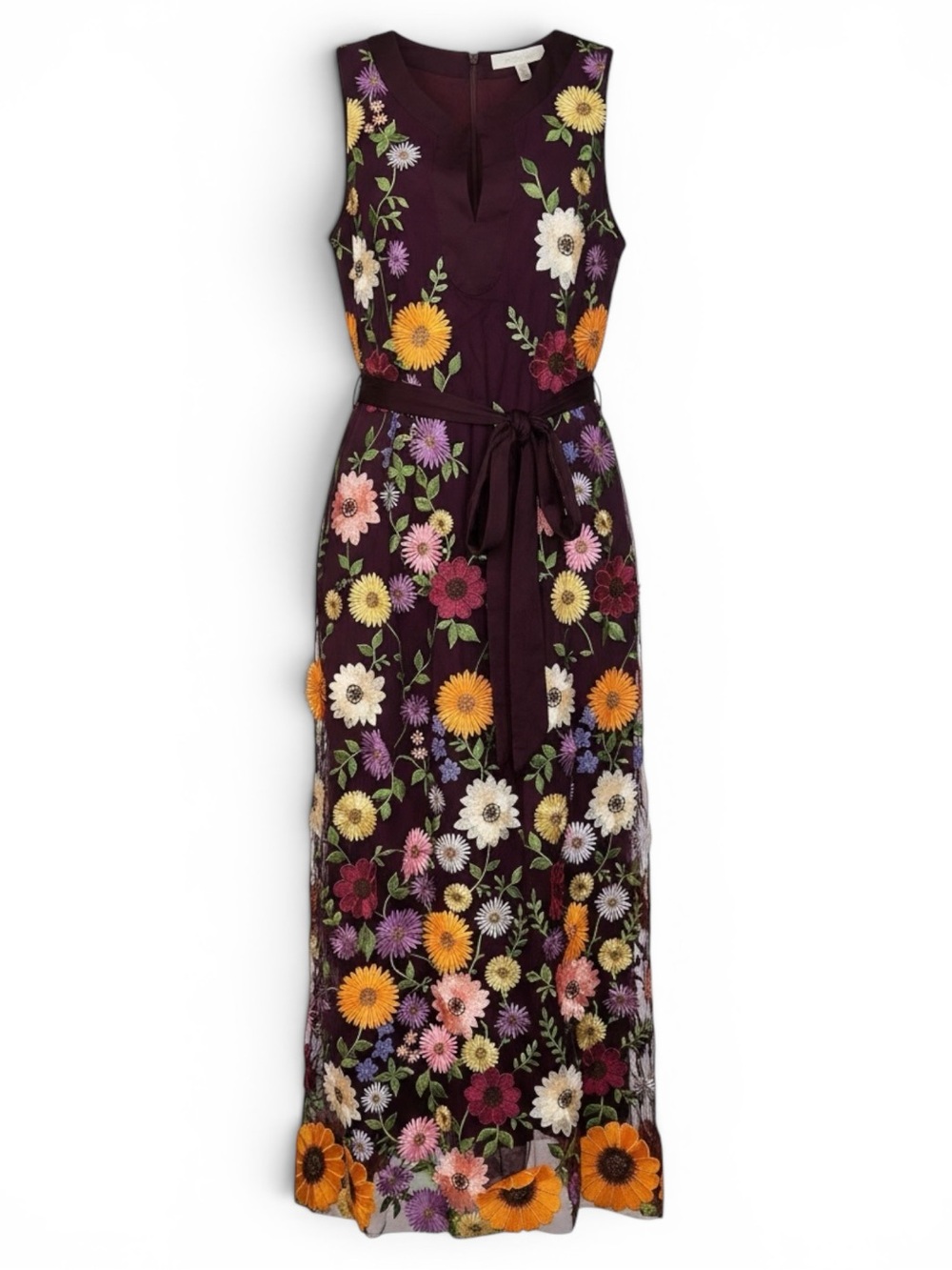 Etcetera “Fete” Embroidered Floral Maxi Dress - Size 8 - $525 Retail NWT